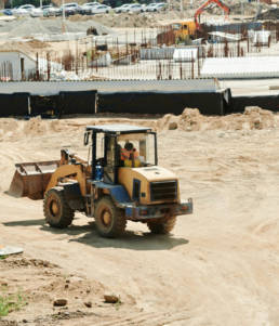 Bull dozer on construction site